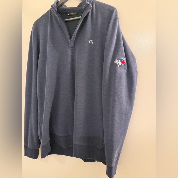 Travis Mathew Navy Cloud Quarter Zip size Large. - Picture 2 of 6